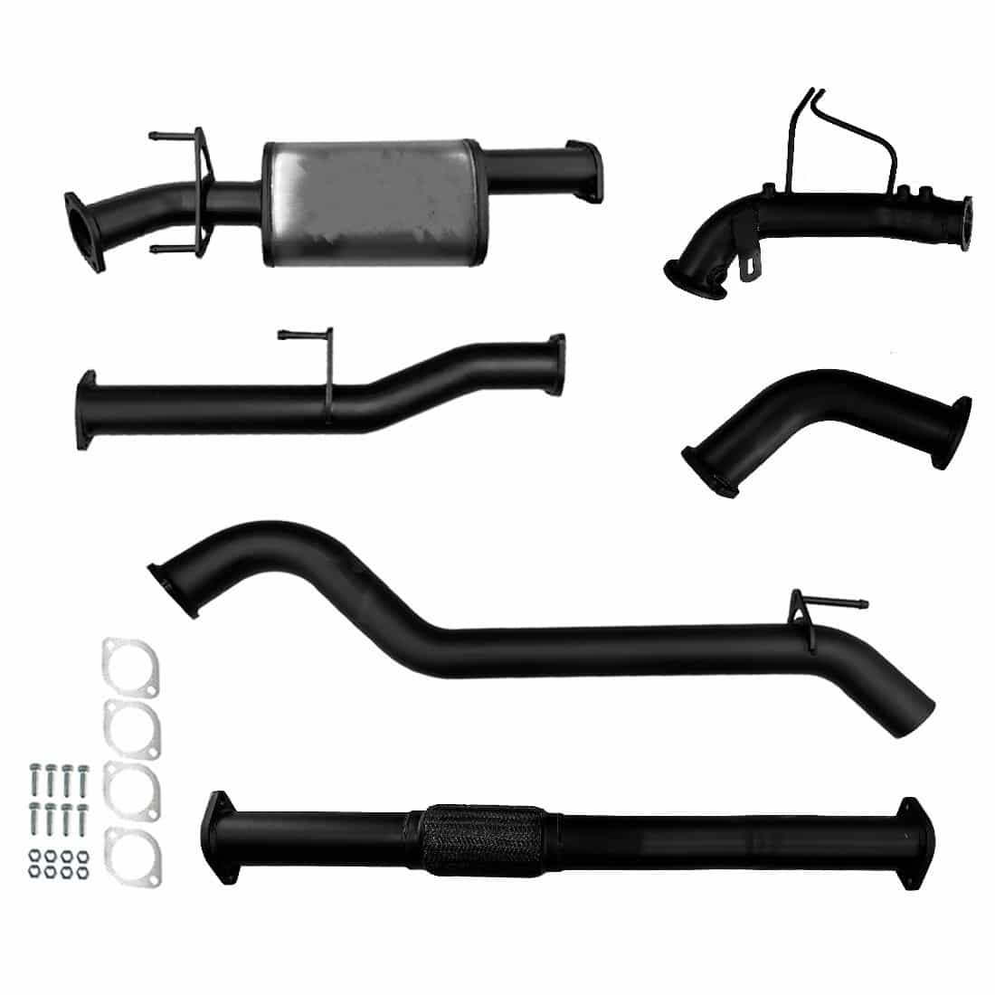 GUN SERIES 2015 to Current TOYOTA HILUX N80 2.8 3″ TURBO BACK EXHAUST SYSTEM WITH MUFFLER