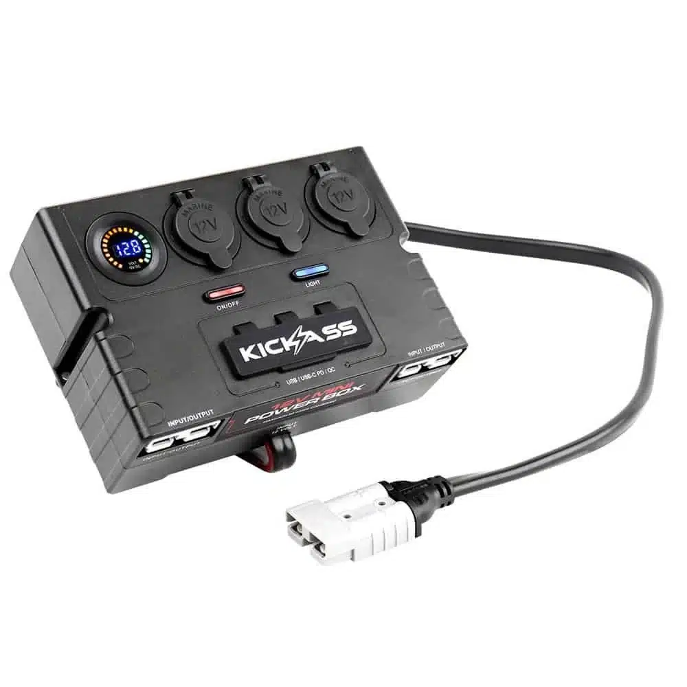 KickAss Mini 12V Control Box – 2 x Anderson, 6 x USB & 3 x Cig Sockets